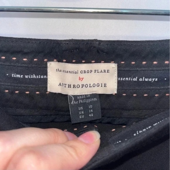 Anthropologie Essential Crop Flare Pants - Black - Size 10 - Picture 8 of 10